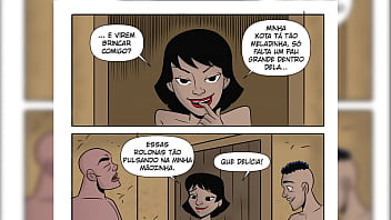 Preview 4 of Lesbian Oil Massage Trib - Pai e irm&atilde_o espiando a novinha no banho - HQ Putarias na Favela - Cartoon Porn&ocirc_