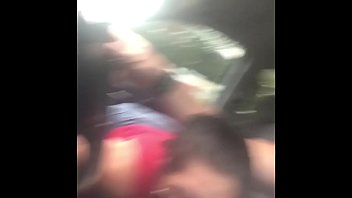 Preview 1 of Mega Black Dick Make Her Squirt - Busty wife giving road Head