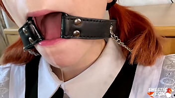 Preview 1 of Oppai Infinity - Deep Sloppy Blowjob from Sweetie Fox in Uniform - Cum on Glasses