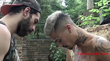 Preview 3 of Shemale And Girl Wrestling - A Threesome In The Woods- Latino Gay
