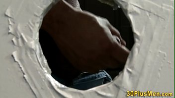 Preview 1 of Ashton Preace - Bear gobbles at gloryhole and gets plowed