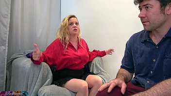 Preview 1 of Three Teens Blowjob - Stepson rubs and fucks stepmom after a hard day at work