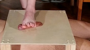 Preview 2 of Sex Oil Massage Doktor - Domina bare feet cock stomping &amp_ footjob with huge cumshot pt2 HD