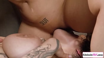 Preview 4 of Guaz Xxx - Big tits lesbian babe facesitting busty arab delivery crew