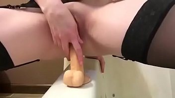 Preview 1 of Lindaybrandon - Home video - Cute girl in black stockings masturbating with dildo