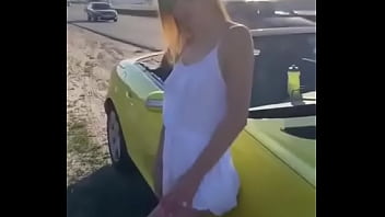 Preview 1 of Party Porn Pool - taking big dildo deep in her unassuming on public road