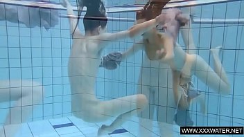 Preview 3 of Mom And Son Feck - Shaved brunette with big tits underwater