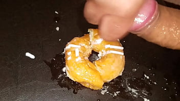 Preview 3 of Cople Making - Playing with my glazed Donut and unloading my favorite Cum frosting.