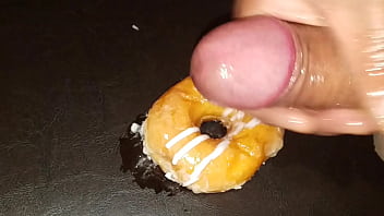 Preview 1 of Cople Making - Playing with my glazed Donut and unloading my favorite Cum frosting.