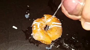 Preview 4 of Cople Making - Playing with my glazed Donut and unloading my favorite Cum frosting.