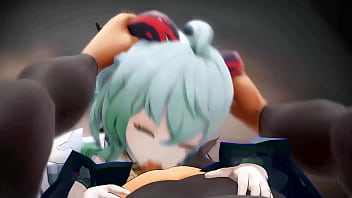 Preview 3 of Fitness Xxx - Genshin Impact Ganyu Blowjob Hentai Hard Oral Sex Horn Grab Shake Facial Cumshot Mmd 3D Soft Green Hair