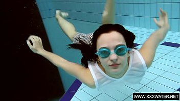 Preview 2 of Daughter Sub Eng - Vera Brass wet and horny in the swimming pool