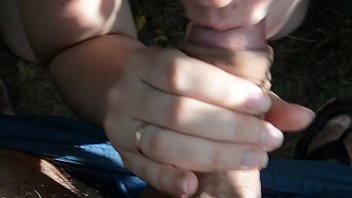 Preview 4 of Japanese Bukkake Piss Swallowing - Fucked a friend&#039_s wife on a picnic in the bushes