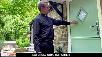 Preview 1 of Healthy Body Woman - Big cock priest pounds teen sinner bareback on couch