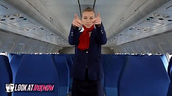Preview 1 of Xgoro Mp4 - Horny Air Stewardess (Angel Emily) Been Dominated By A Male Stud - Look Ather Now