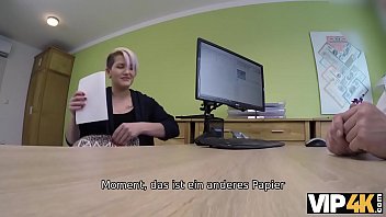 Preview 1 of King Orquian - VIP4K. Verf&uuml_hrerische Dame hat Sex mit Kreditvermittler,  um ihr Gesch&auml_ft