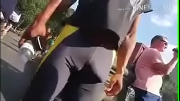 Preview 2 of Teen With Super Juicy - Huge black bulge in lycra