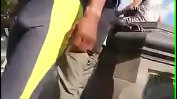 Preview 3 of Teen With Super Juicy - Huge black bulge in lycra