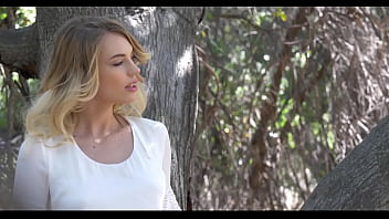 Preview 2 of Anorexic Girl Sex - Stunning blonde beauty gets naked between the trees
