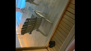 Preview 2 of Sexysat 5 - Public fingered to orgasm in the sauna