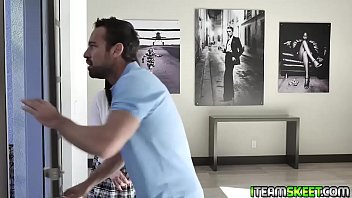 Preview 2 of Seamless Pantyhose Masturbation - Sweet Kiara Edwards pops out her tight pussy and the studs starts eating her pussy