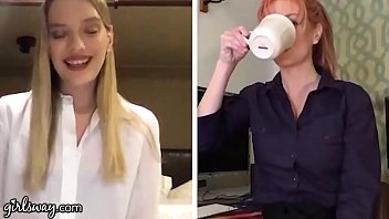 Preview 1 of Jin Hyo Song - GIRLSWAY Kenna James And Her Boss Masturbate Remotely During The Quarantine