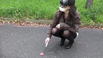 Preview 3 of Porno Russkie Babushki - A girl who screams at the sound of fireworks