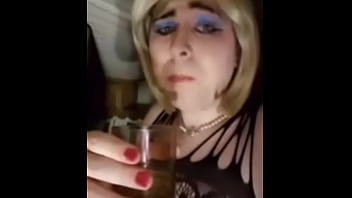 Preview 3 of Meena Ssxy Video - Sissy Luce drinks her own piss for her new Mistress Miss SSP dumb sissy loser permanently exposed whore