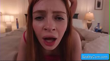 Preview 3 of Modeling Her Big Sexy Boobs - Sexy teen redhead slut Aaliyah Love enjoy getting banged hard by huge fat cock