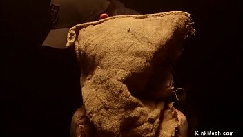 Preview 1 of Sokakporn Grandpa Fucks Teen - Blindfolded slave is strapped on her bacak then shackled
