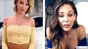 Preview 2 of Sunny Leone Shoot Video - Mom And StepDaughter Masturbating Via Webcam - Cherie Deville,  Emma Hix