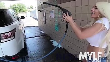 Preview 1 of Japanese Mom Son Real Sex - MILF Luna Star than straight to the carwash.