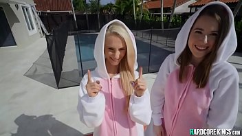 Preview 1 of Porn Fare Xxx - Big cock guy fucks sexy bunnies outdoor