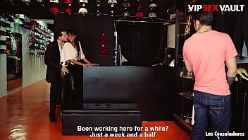 Preview 1 of Hugh Selfsuck - VIP SEX VAULT - #Noe Milk - Black Bubble Butt Latina Fucking On A Store With Two Horny Boys