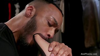 Preview 1 of Sexy Fucking Xnxx - Muscled tied black fucked by shemale