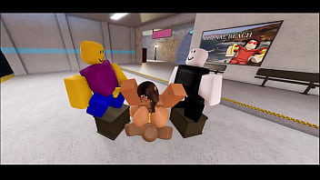 Preview 3 of Kitchen Porn Of Brazzer - Roblox bitch fucked by 3 noobs