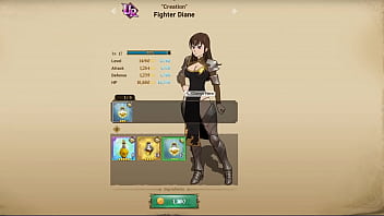 Preview 1 of Blonde Teen Hot Pic - 7 Deadly Sins Grand Cross - Green &quot_Creation&quot_ Fighter Diane Level Up Landscape Mode Animation