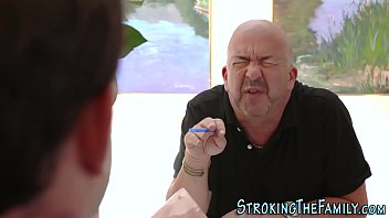 Preview 1 of Brandi Talore Lube My Tits - Skinny milf stepmother gets rimmed