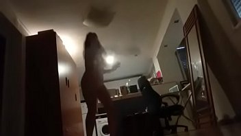 Preview 1 of Moman Son Xxx Hd - Rosafuxxxia playing tennis all naked in the living room,  then go for a walk a show boobs in public
