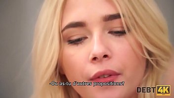 Preview 2 of Huge Vaginal Cumshot - DEBT4k. Une coiffeuse blonde veut acheter des meubles alors pourquoi baiser