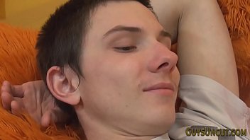 Preview 1 of Short Hair Blond Oral Pov - Twink pulls his foreskin masturbating