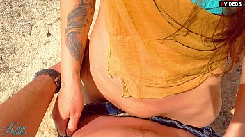 Preview 4 of Mmom Son Father - Stranger again cum in my panties on the beach