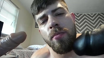 Preview 1 of Turbo 8 - Straight guy sucks on dildo and plays with ass