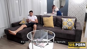 Preview 1 of Sofa Time - .PORN. Cunning boy helps step only after they make love on sofa