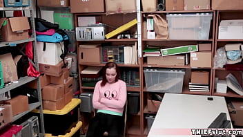 Preview 1 of Samantha Big Bobsp - Redhead teen chick was trying to steal some stuff