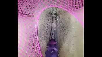Preview 2 of Xxx Sixcy Pics - Hot Pink FishNet and Glass Dildo