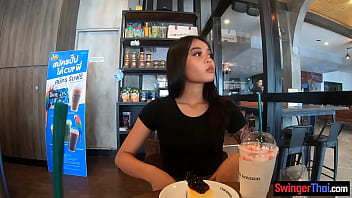 Preview 1 of Sani Lawel - Cute amateur Thai teen sex in the hotel after Starbucks