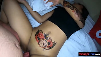 Preview 4 of Sani Lawel - Cute amateur Thai teen sex in the hotel after Starbucks