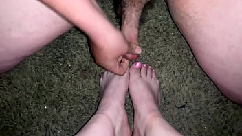 Preview 3 of Small Gril Sex Rep - Absolutely incredible Cumshot on sexy amateur Latina whore feet.
