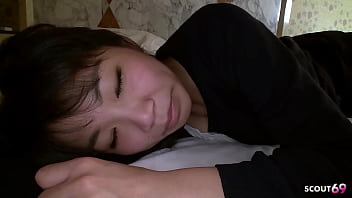 Preview 1 of Xomi Ation - Petite Japanese Step-Sister tricked to Taboo Creampie Fuck at Overnight in one Room at Holiday Trip